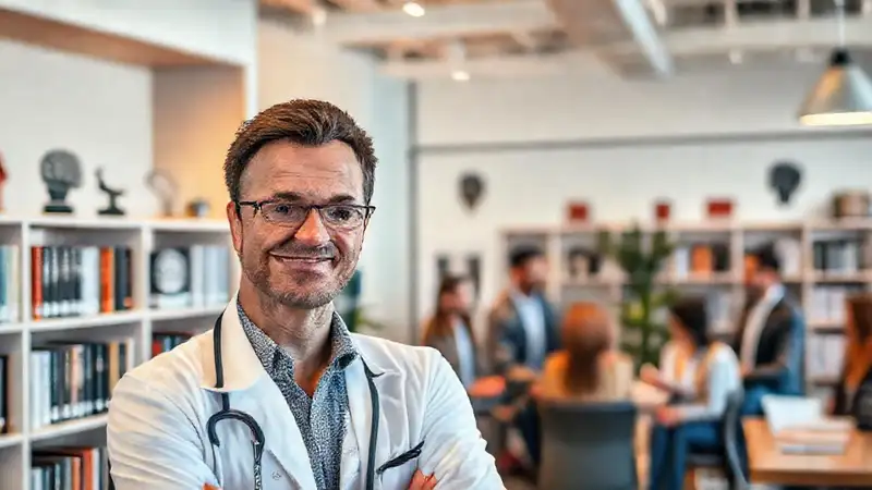 Psicóloga profesional en oficina moderna y acogedora