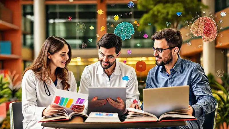 Psicólogos colaboran en un campus diverso y vibrante