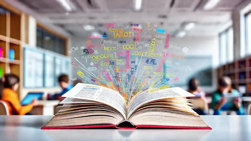 Aula moderna con tecnología y aprendizaje de idiomas