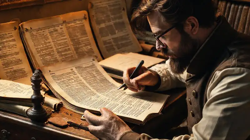 Analista examina textos antiguos y modernos