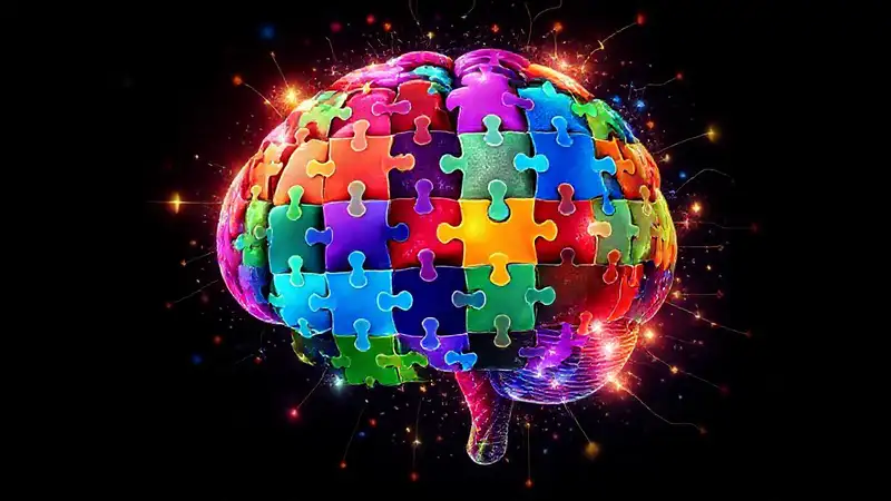 Mosaico cerebral colorido