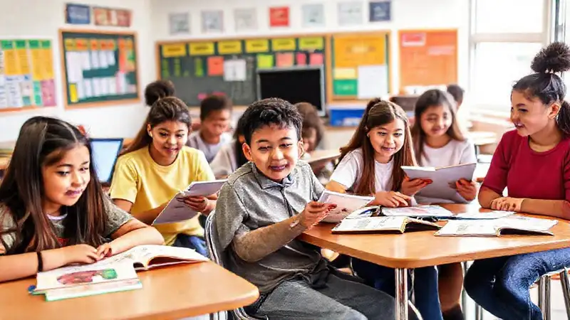 Aula moderna y diversa, educativa y atractiva