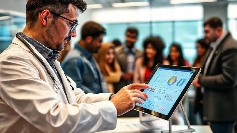 Sociólogo analiza datos en entorno moderno