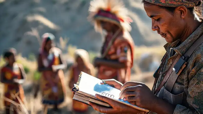 Antropólogo estudia cultura indígena en campo