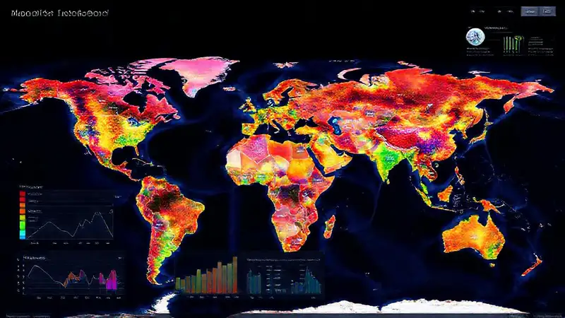 Mapa mundial con capas y mapas de calor