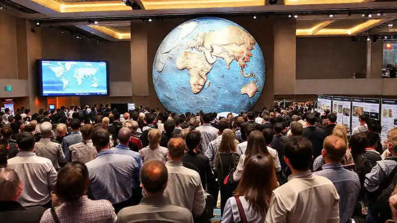 Participantes discuten en conferencia sobre geología