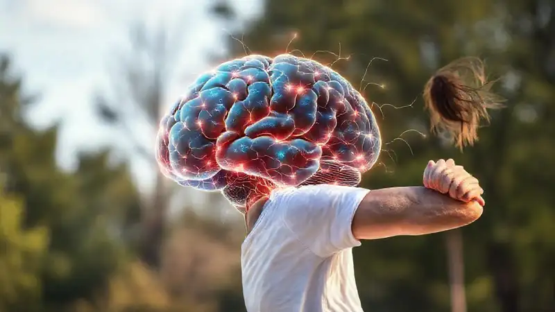 Persona saludable ejercitándose y activando el cerebro