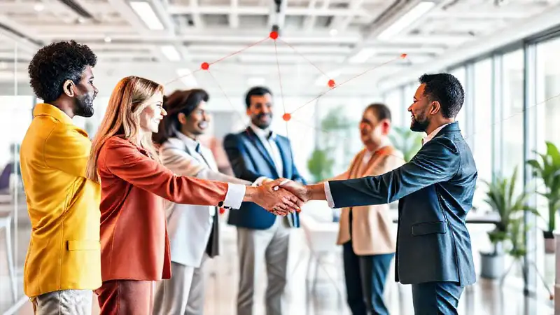 Red de profesionales colaborando en un ambiente positivo