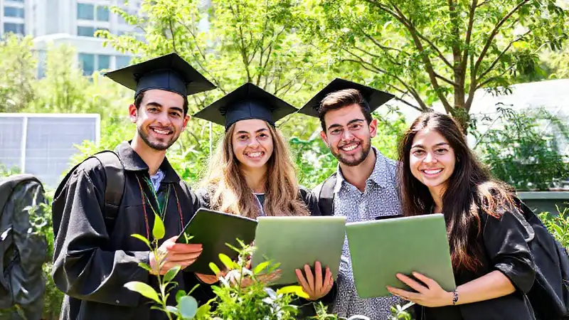 Estudiantes de ciencias ambientales trabajan en proyectos sostenibles