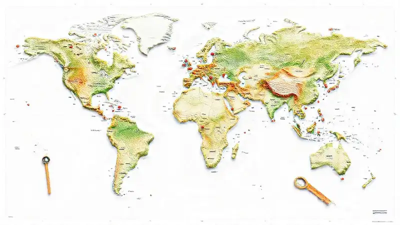 Mapa topográfico digital preciso y moderno