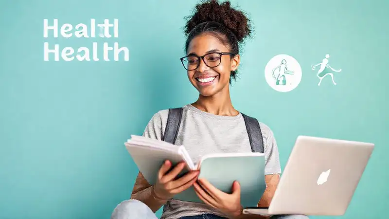 Estudiante feliz, saludable y enfocado en éxito