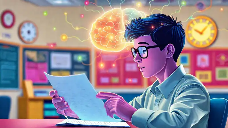Estudiante analizando resultados y actividad cerebral