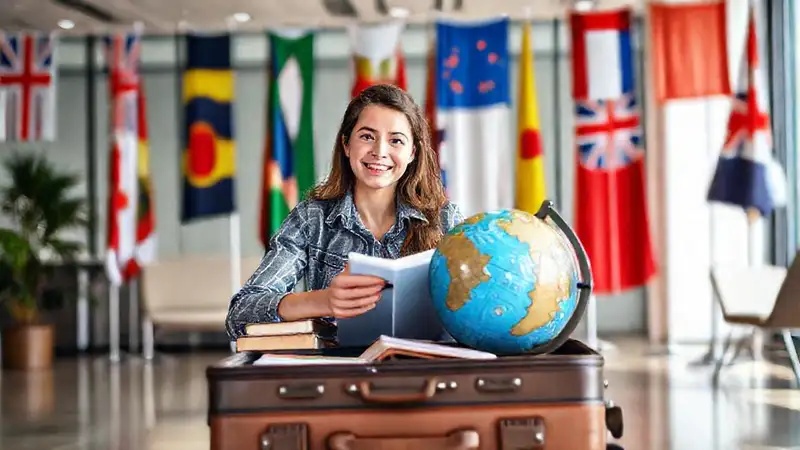 Estudiante soñando con estudiar en el extranjero