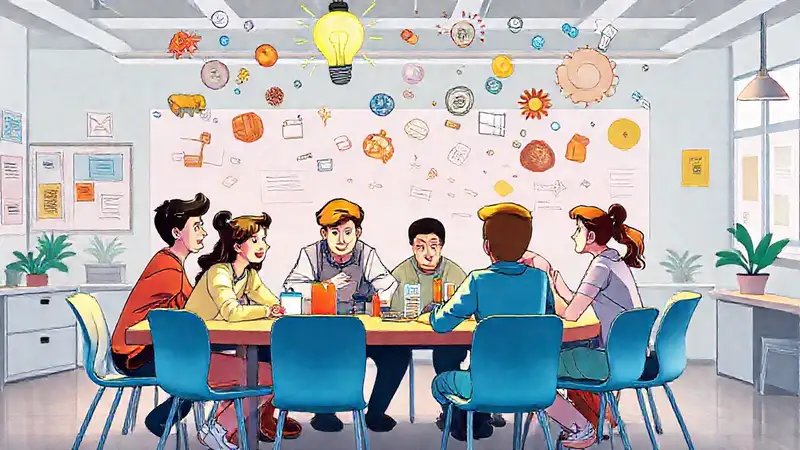 Estudiantes colaborando con ideas innovadoras