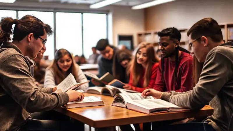 Estudio en grupo con ambiente motivador y cálido