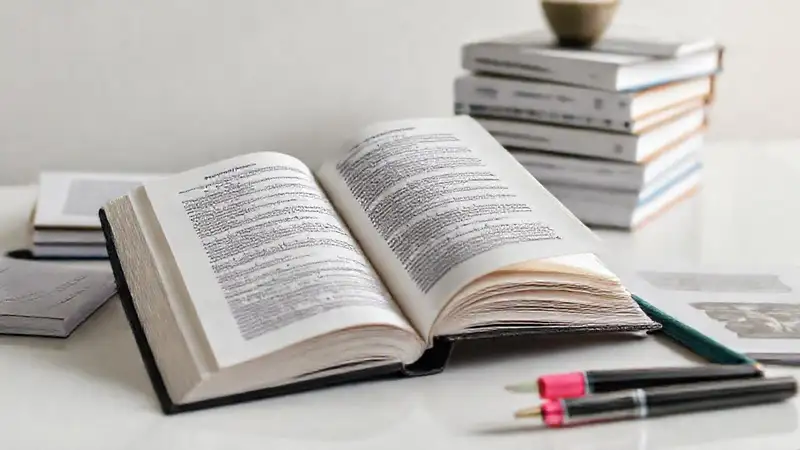 Estudio ordenado con libros y herramientas