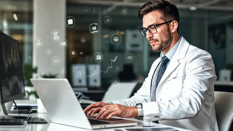 Psicólogo analizando finanzas en oficina moderna