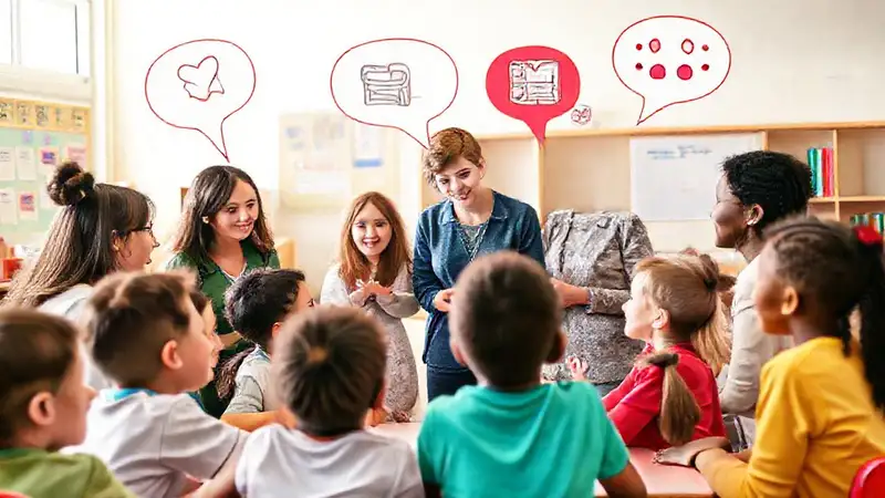 Maestros, padres y niños colaboran en educación