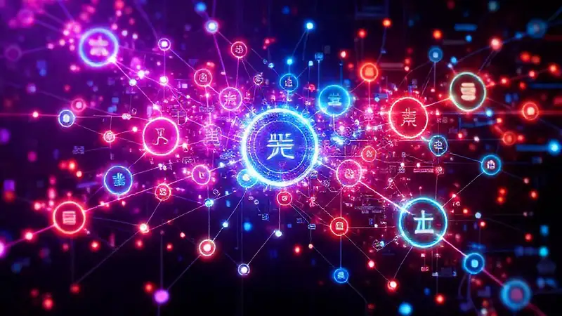 Arte digital vibrante de comunicación y traducción