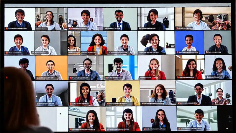 Conferencia virtual con profesionales diversos y dinámicos