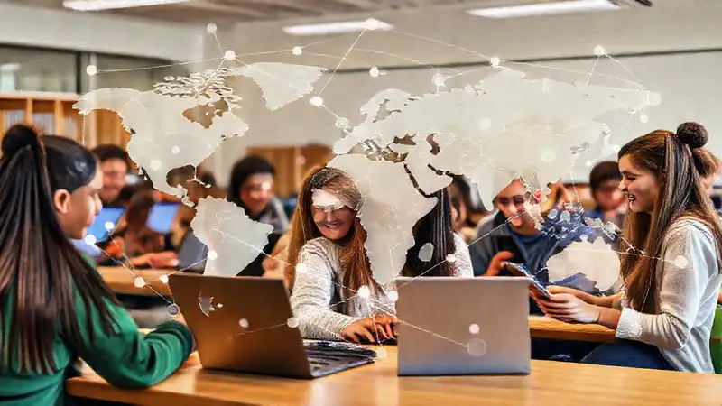 Estudiantes en evento virtual de networking inclusivo