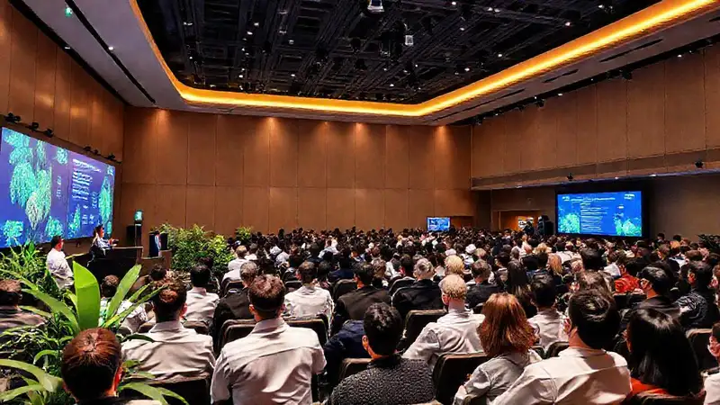 Conferencia científica ecológica en entorno moderno