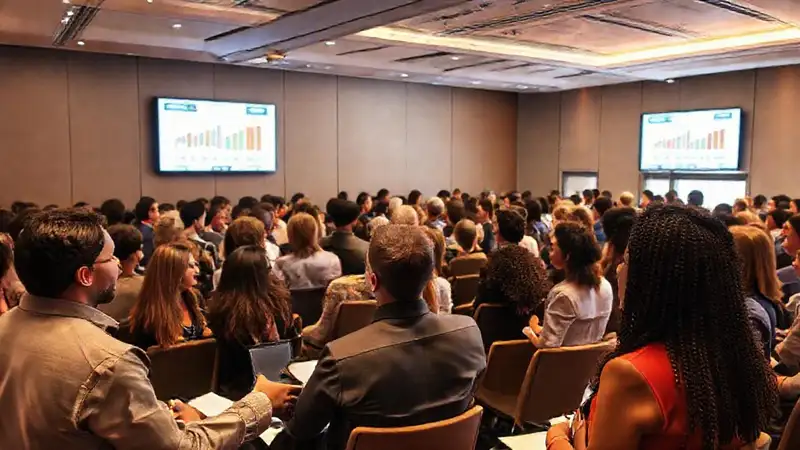 Sala de conferencias con sociólogos y networking