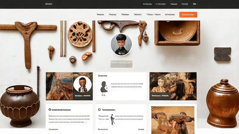 Perfil digital con artefactos y herramientas antropológicas