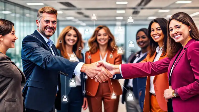 Red de profesionales diversa y colaborativa en oficina