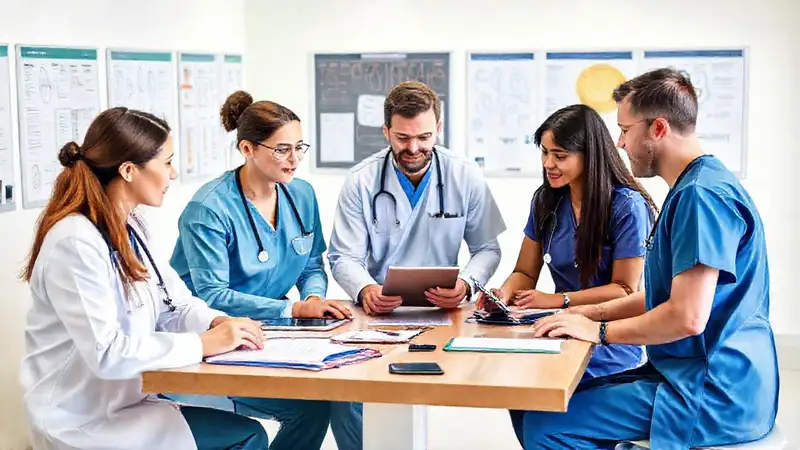 Equipo médico colaborando en atención integral