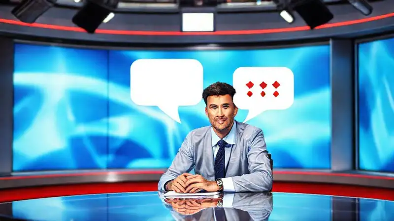 Periodista profesional en oficina, ambiente positivo