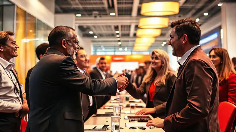 Evento político de networking en sala moderna