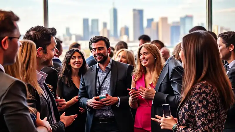 Evento de networking diverso y dinámico en ciudad