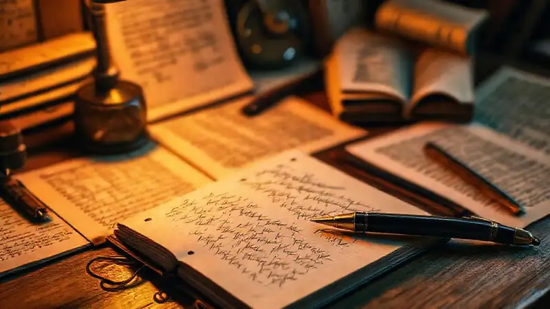 Herramientas de escritura en un ambiente creativo