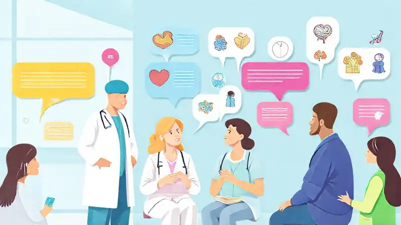 Profesionales y pacientes en un entorno saludable