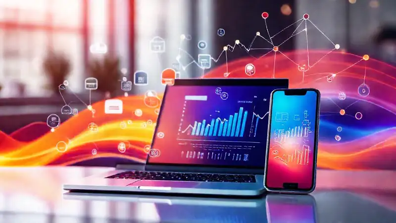 Iconos digitales y análisis en un entorno moderno