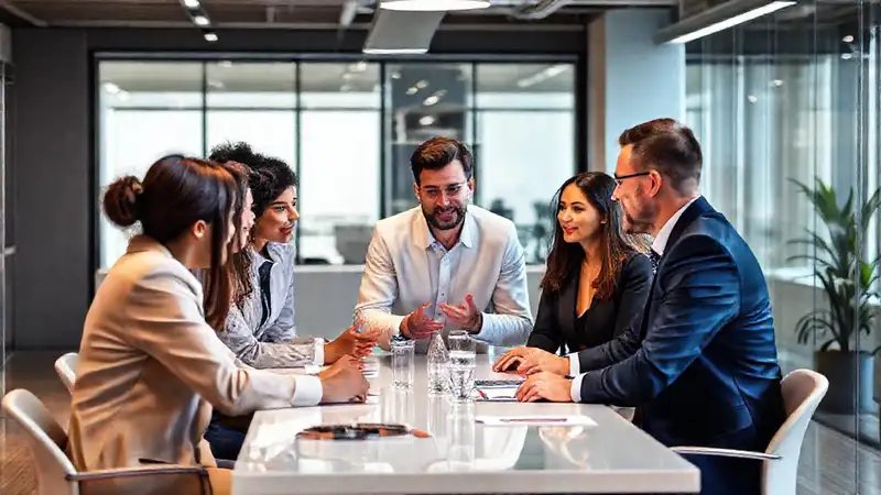 Equipo diverso liderado por un director confiado
