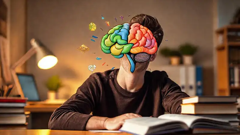 Estudiante estudia emociones en ambiente inspirador