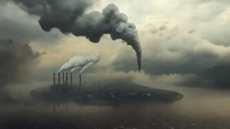 Humo, contaminación y basura en ambiente urbano