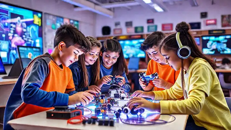 Estudiantes crean tecnología innovadora en aula moderna