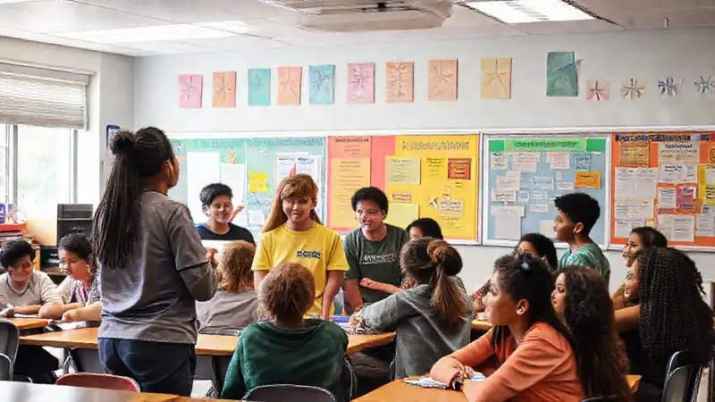 Estudiantes colaboran en un entorno motivador