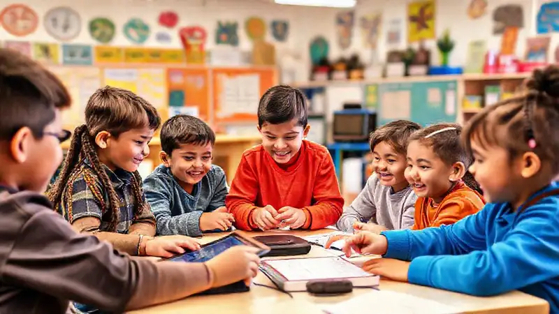 Estudiantes aprenden con tecnología y colaboración