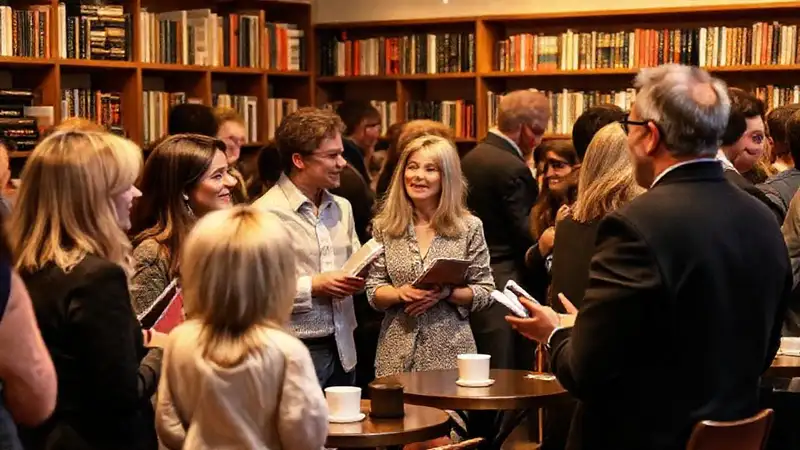 Escritores y lectores en evento literario informal