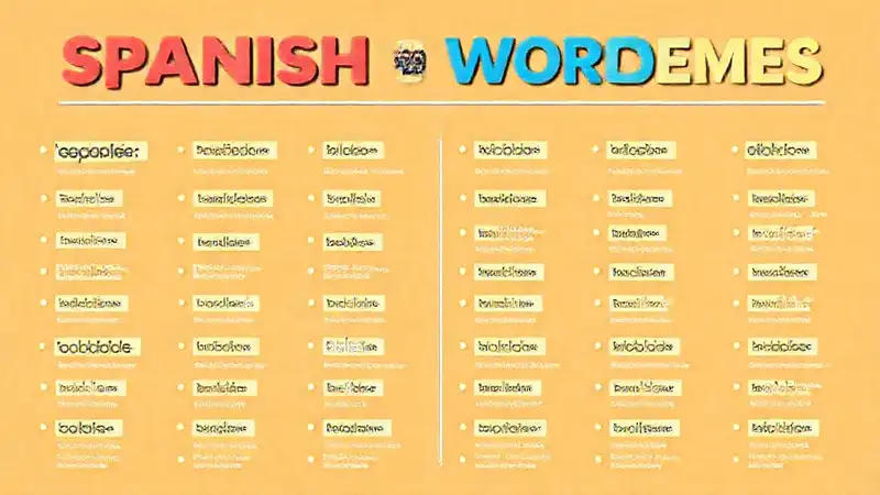 Infografía colorida de palabras españolas segmentadas