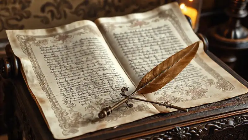 Antiguos manuscritos y escritura elegante