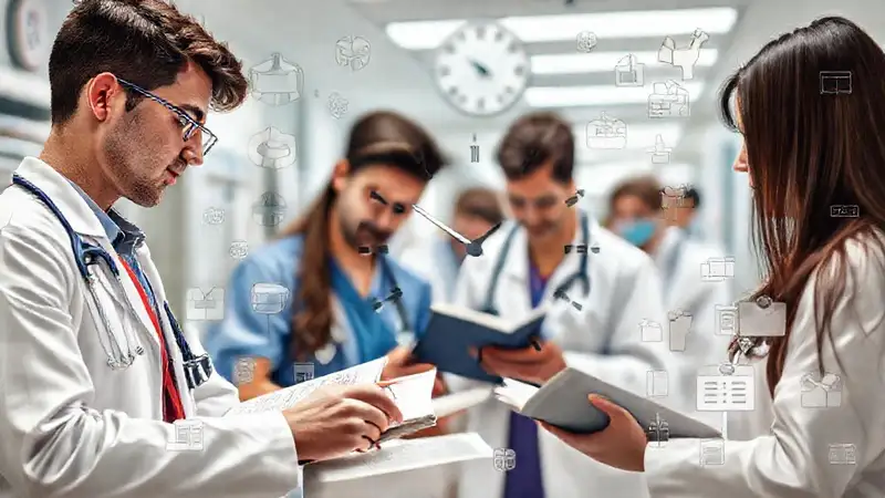 Estudiantes de medicina en entorno hospitalario