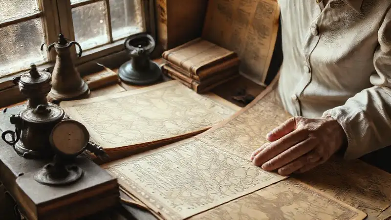 Herramientas históricas y documentos antiguos