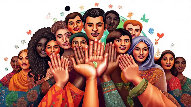 Diversidad multicultural, unión y salud en armonía