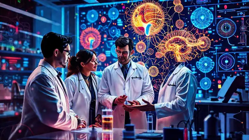 Investigación innovadora en neurociencia colaborativa futurista