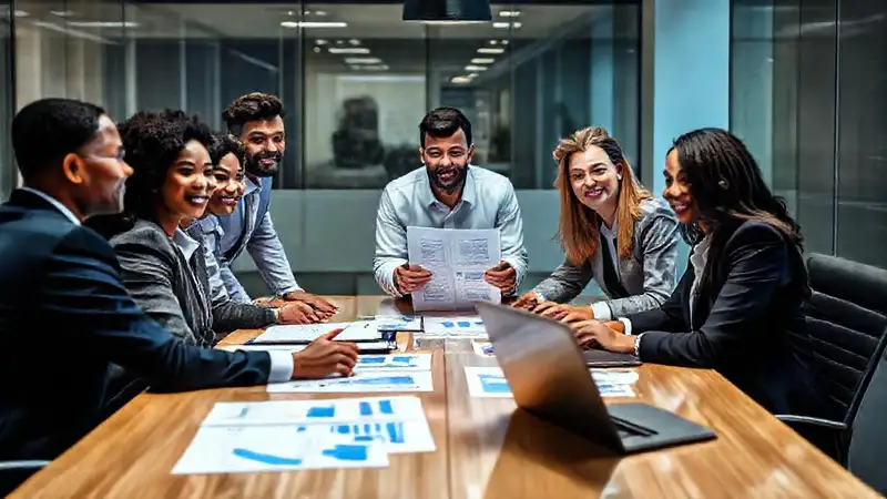 Profesionales colaborando en oficina moderna